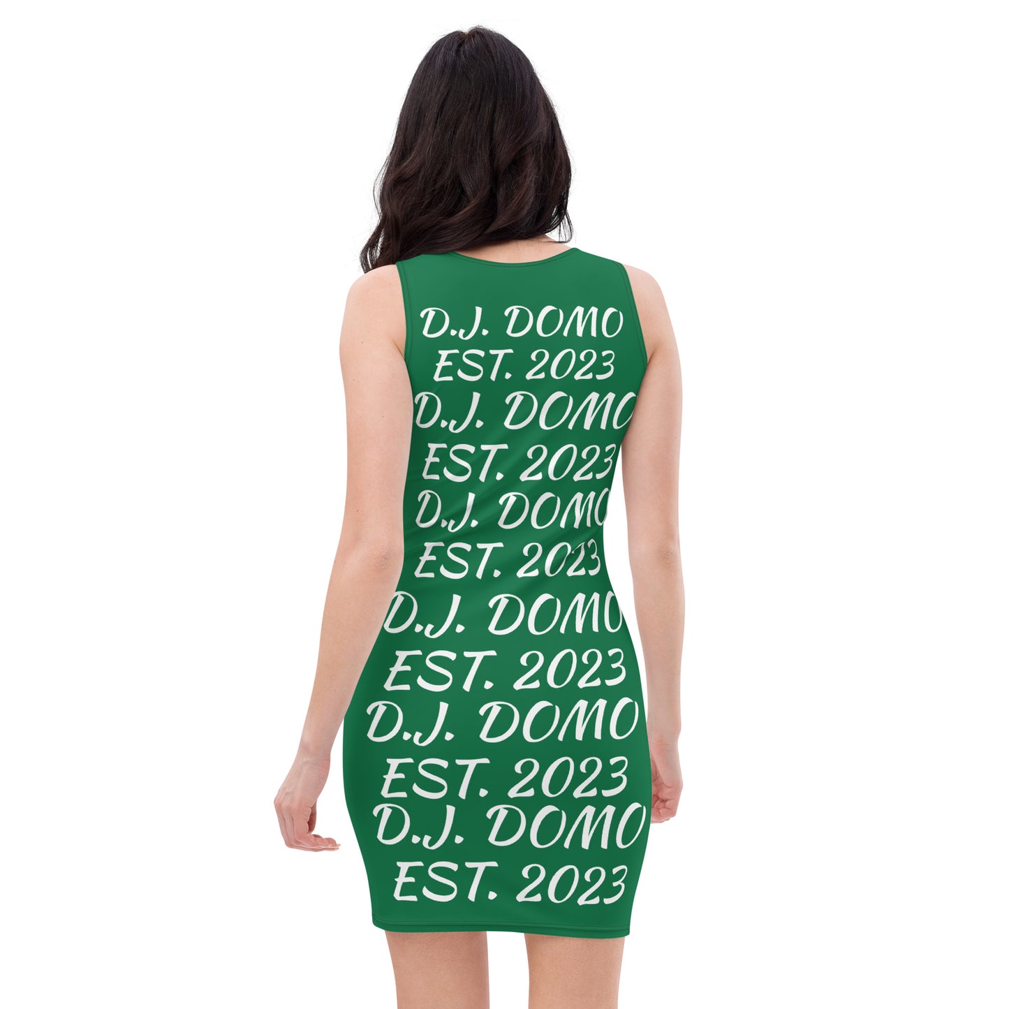 D.J. Domo "Repetitive" Bodycon Dress Green/White