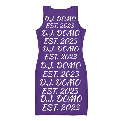 D.J. Domo "Repetitive" Bodycon Dress Purple/White