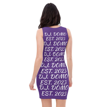 D.J. Domo "Repetitive" Bodycon Dress Purple/White