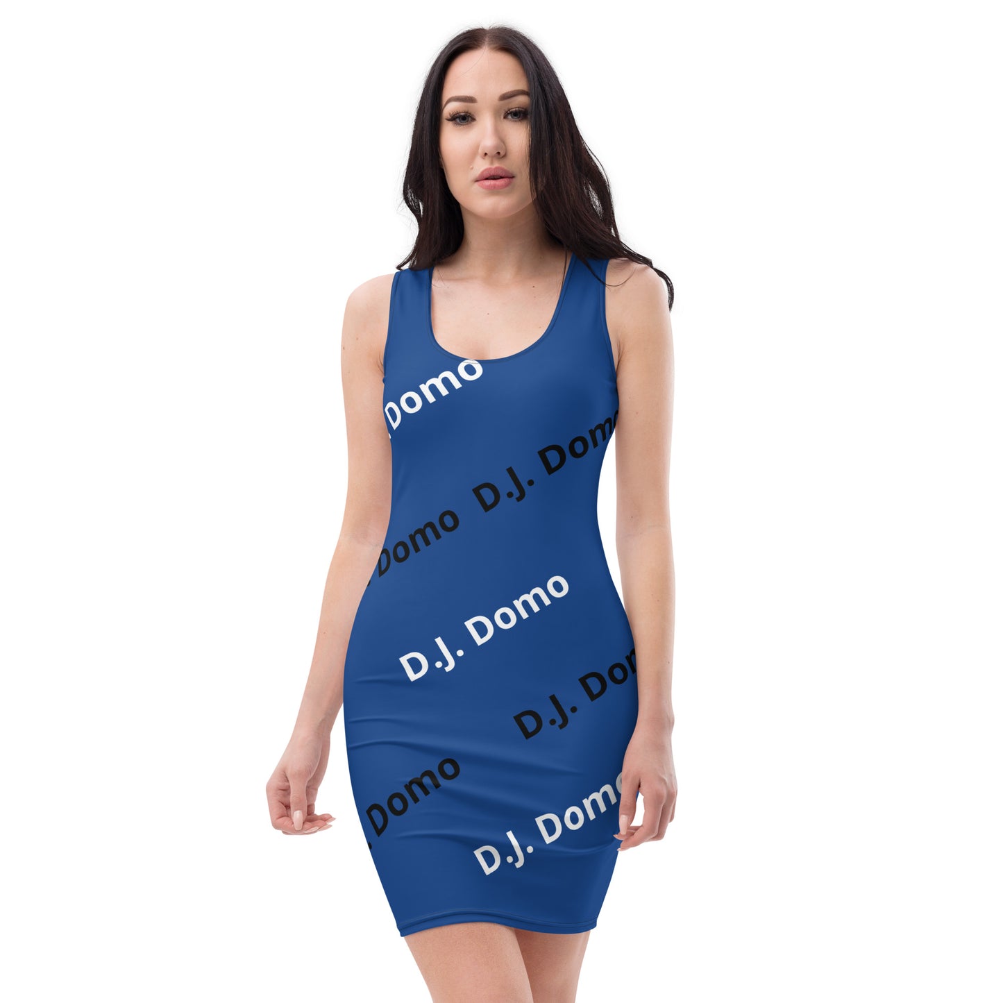 D.J. Domo "Classic" Bodycon Dress Dark Blue/White/Black