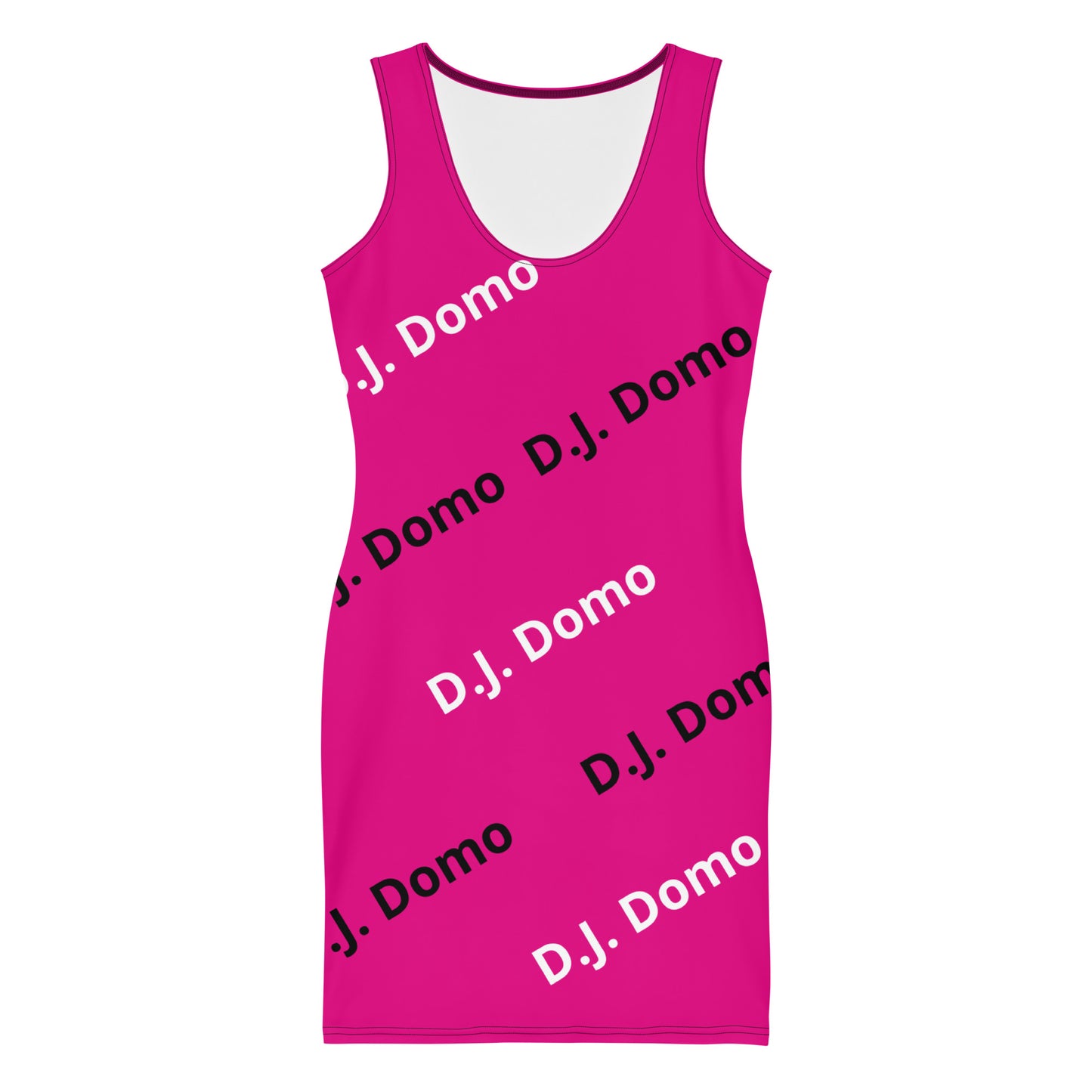 D.J. Domo "Classic" Bodycon Dress Dark Pink/White/Black