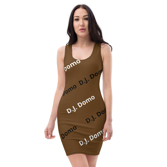 D.J. Domo "Classic" Bodycon dress Brown/White/Black