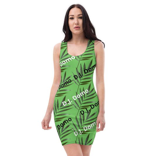 D.J. Domo "Green Tree Classic" Bodycon Dress Green/White/Black