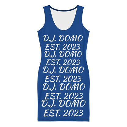 D.J. Domo "Repetitive" Bodycon Dress Dark Blue/White