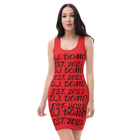 D.J. Domo "Repetitive" Bodycon Dress Red/Black