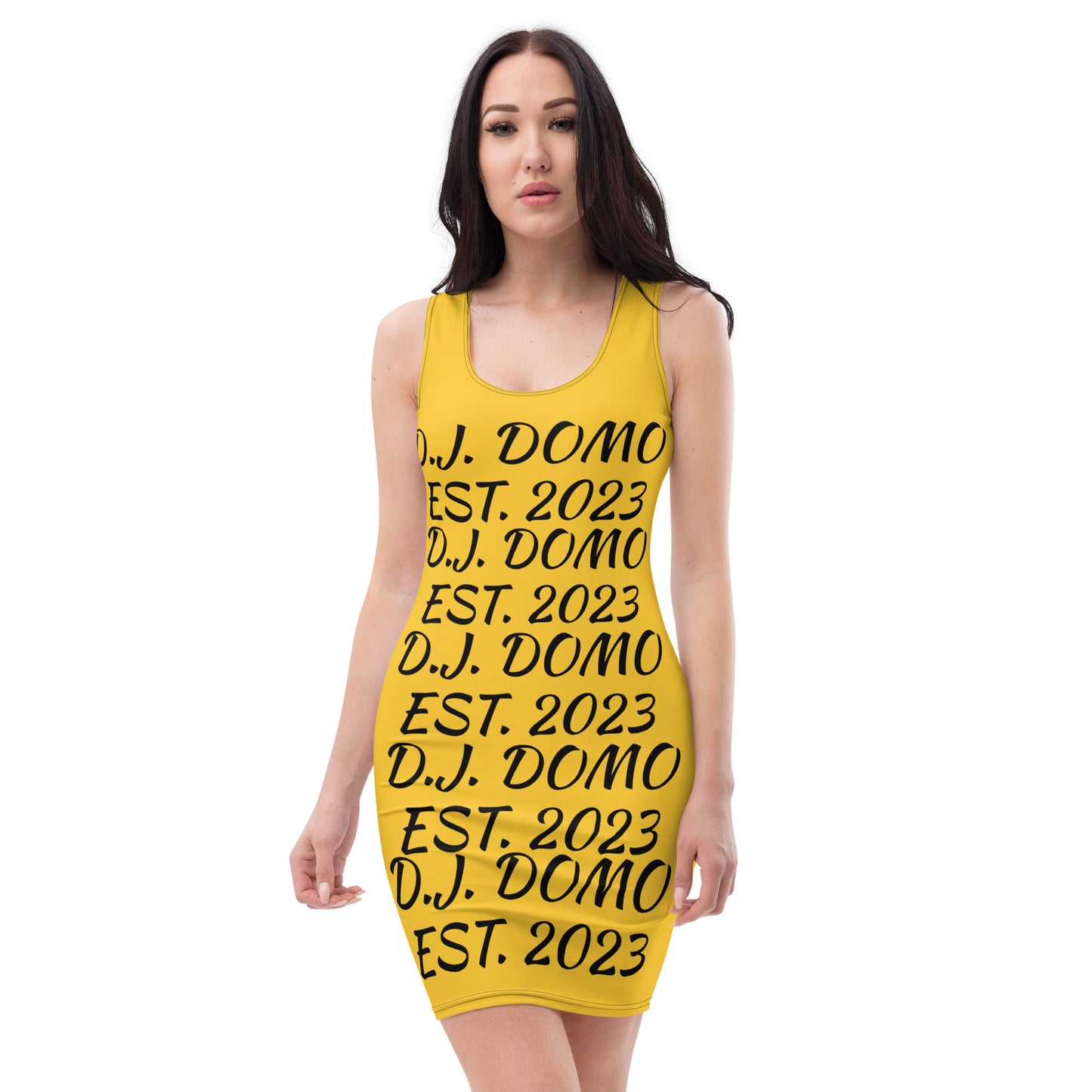 D.J. Domo "Repetitive" Bodycon Dress Gold/Black