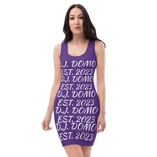 D.J. Domo "Repetitive" Bodycon Dress Purple/White