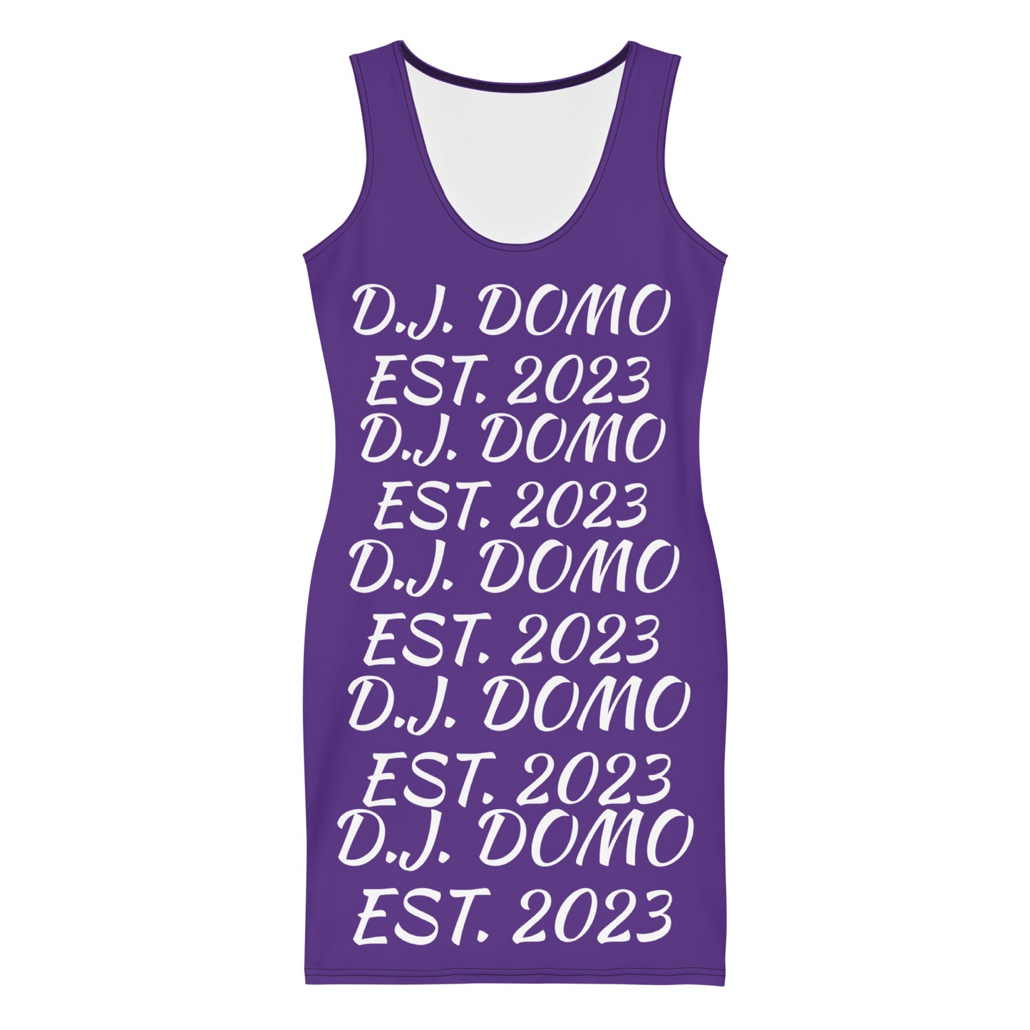 D.J. Domo "Repetitive" Bodycon Dress Purple/White