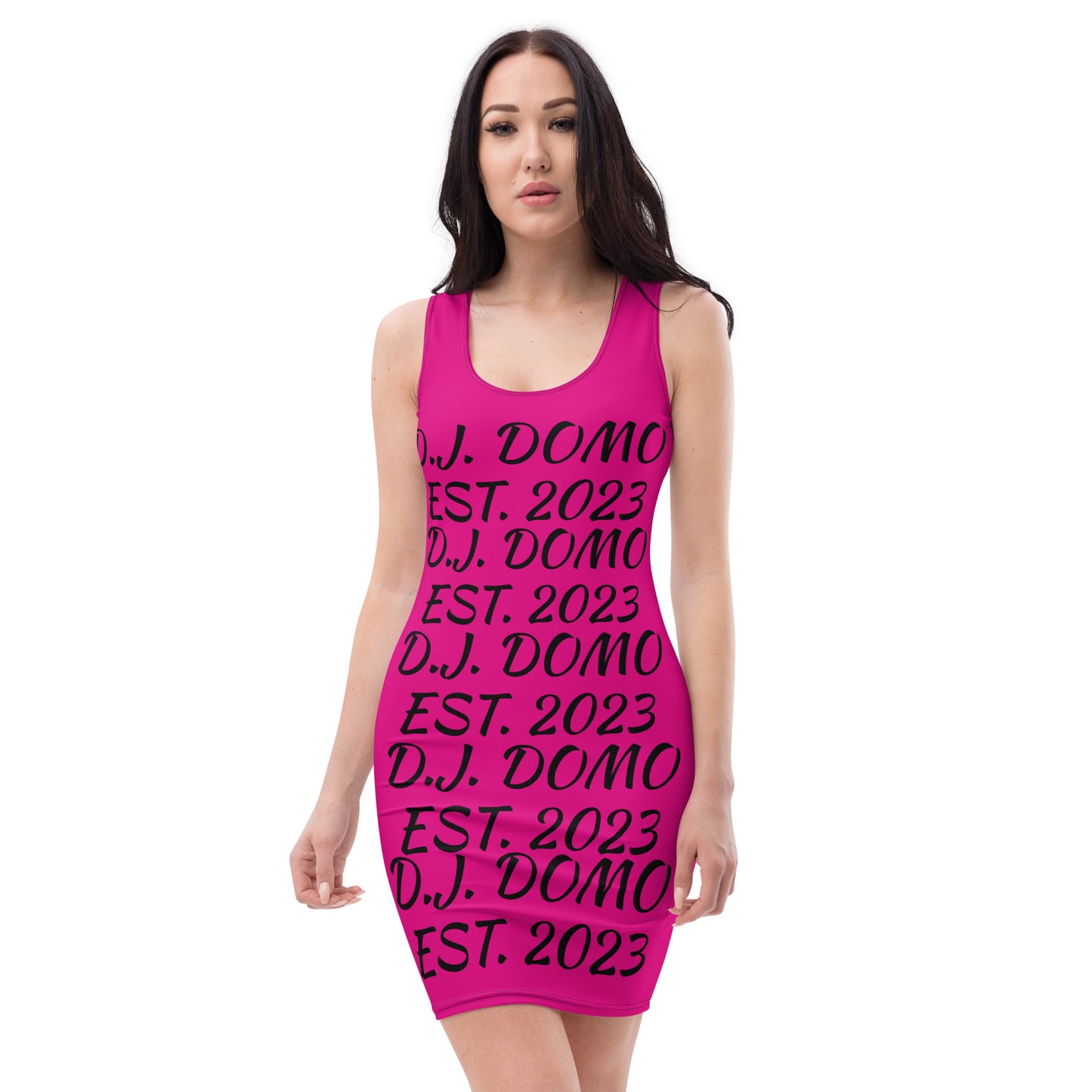 D.J. Domo "Repetitive" Bodycon Dress Pink/Black