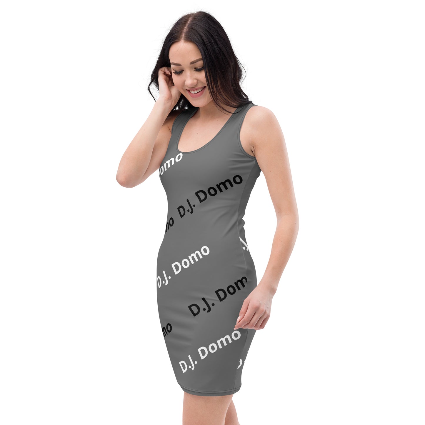 D.J. Domo "Classic" Bodycon Dress Dark Gray/White/Black