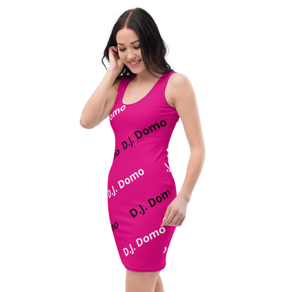 D.J. Domo "Classic" Bodycon Dress Dark Pink/White/Black