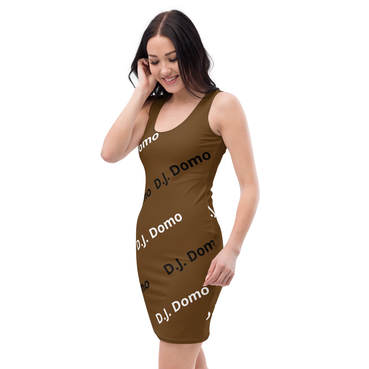 D.J. Domo "Classic" Bodycon dress Brown/White/Black