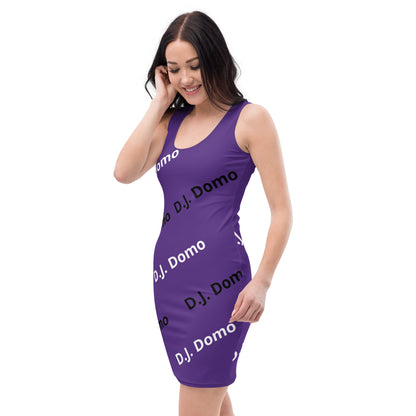 D.J. Domo "Classic" Bodycon Dress Purple/White/Black