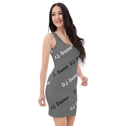 D.J. Domo "Classic" Bodycon Dress Dark Gray/White/Black