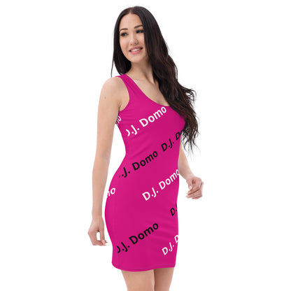 D.J. Domo "Classic" Bodycon Dress Dark Pink/White/Black