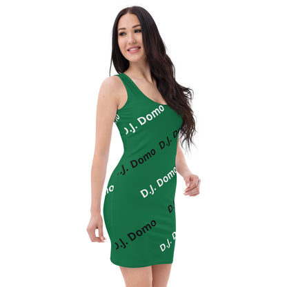 D.J. Domo "Classic" Bodycon Dress Green/White/Black