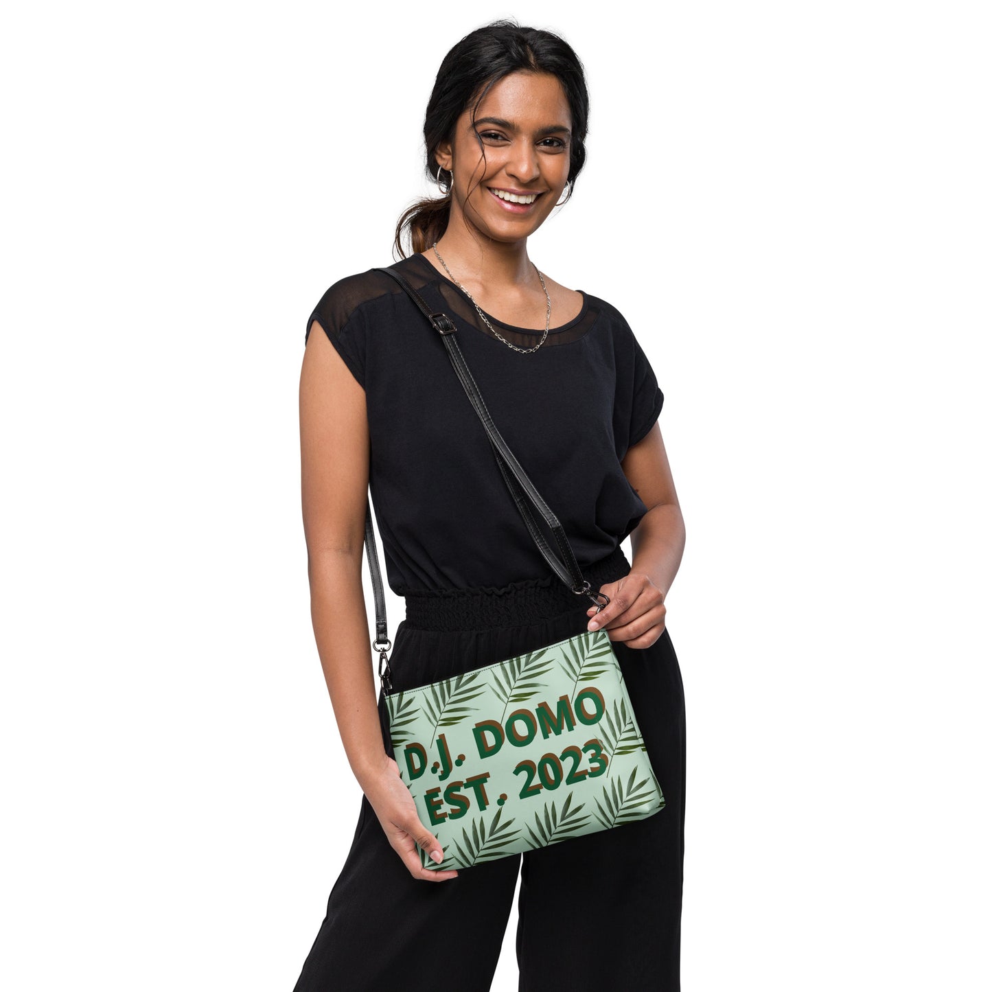 D.J. Domo "Green Plants" Crossbody Bag