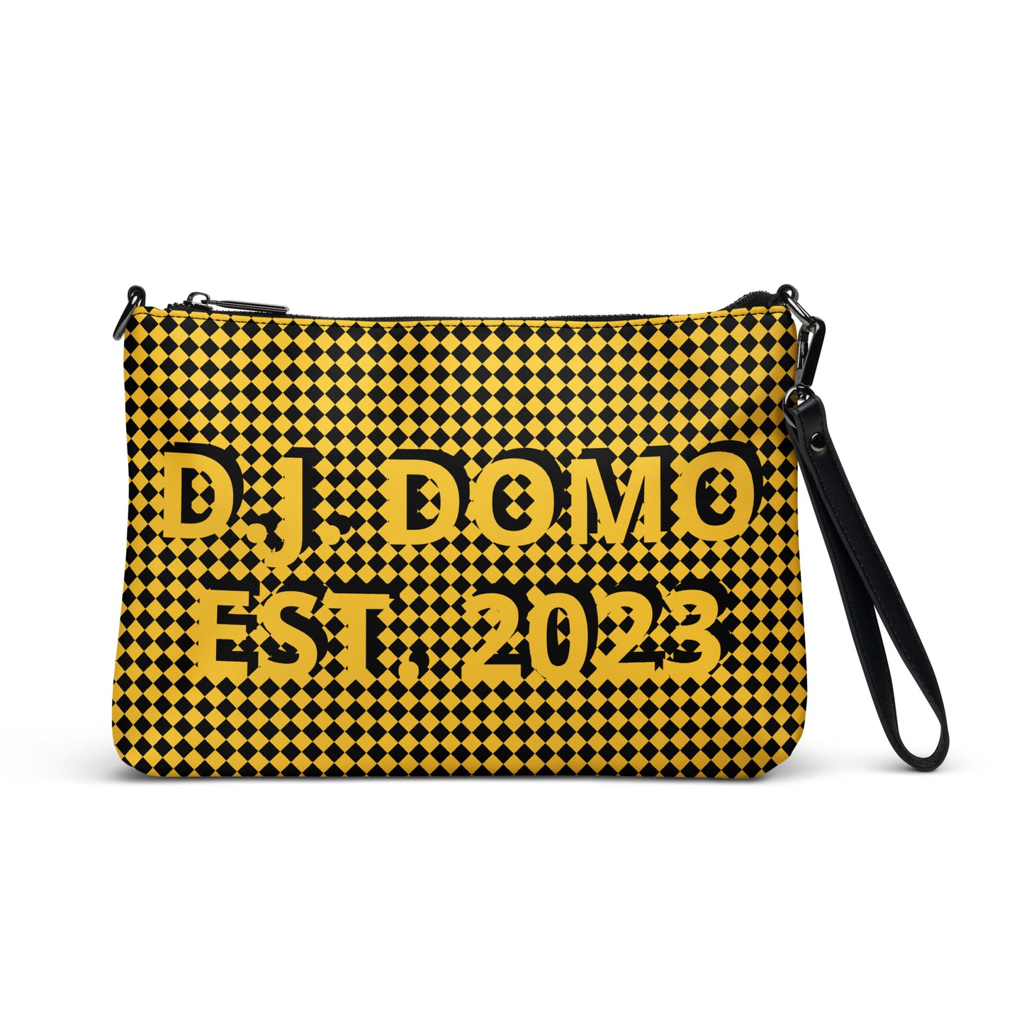 D.J. Domo "Checkered" Gold/Black Crossbody Bag