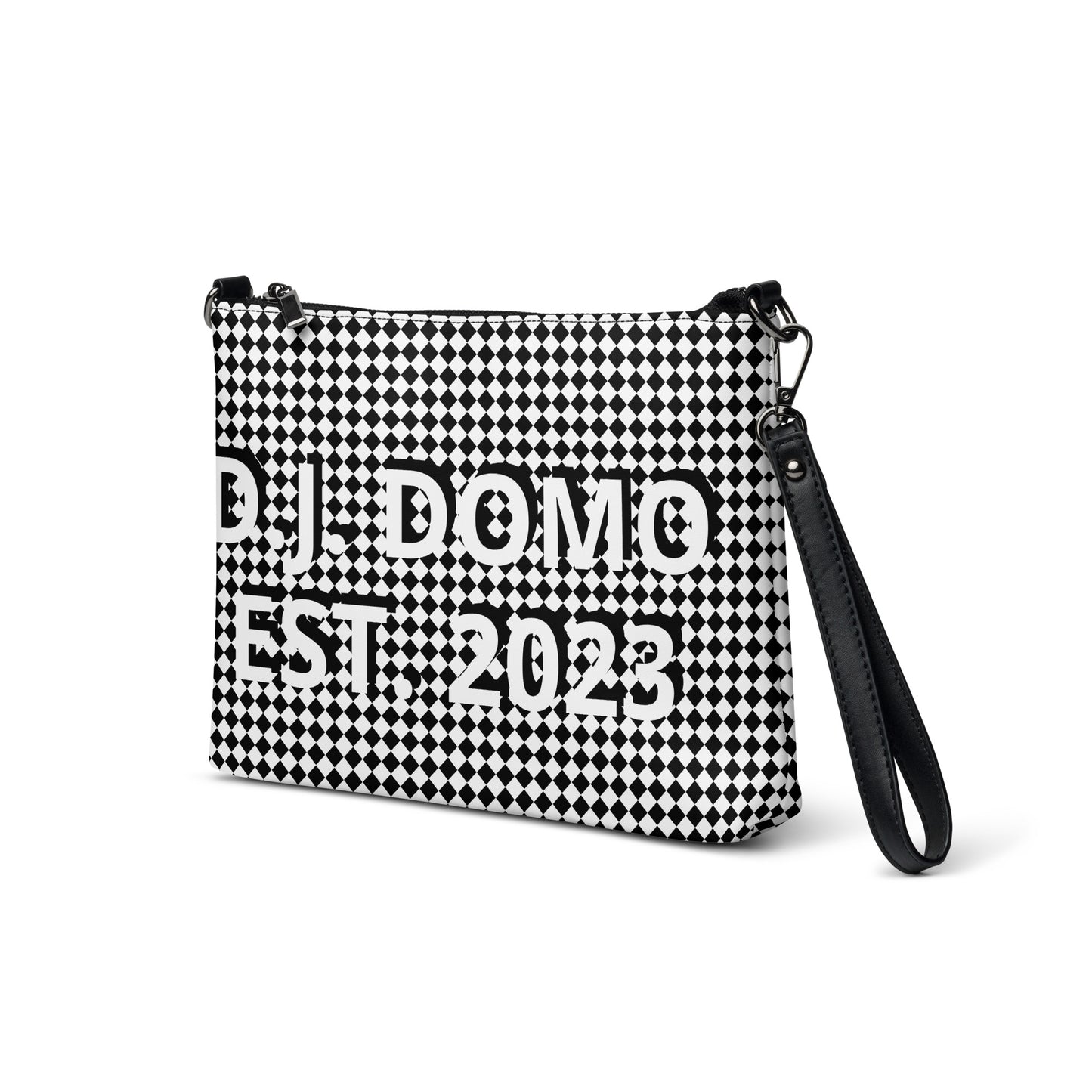 D.J. Domo "Checkered" White/Black Crossbody Bag