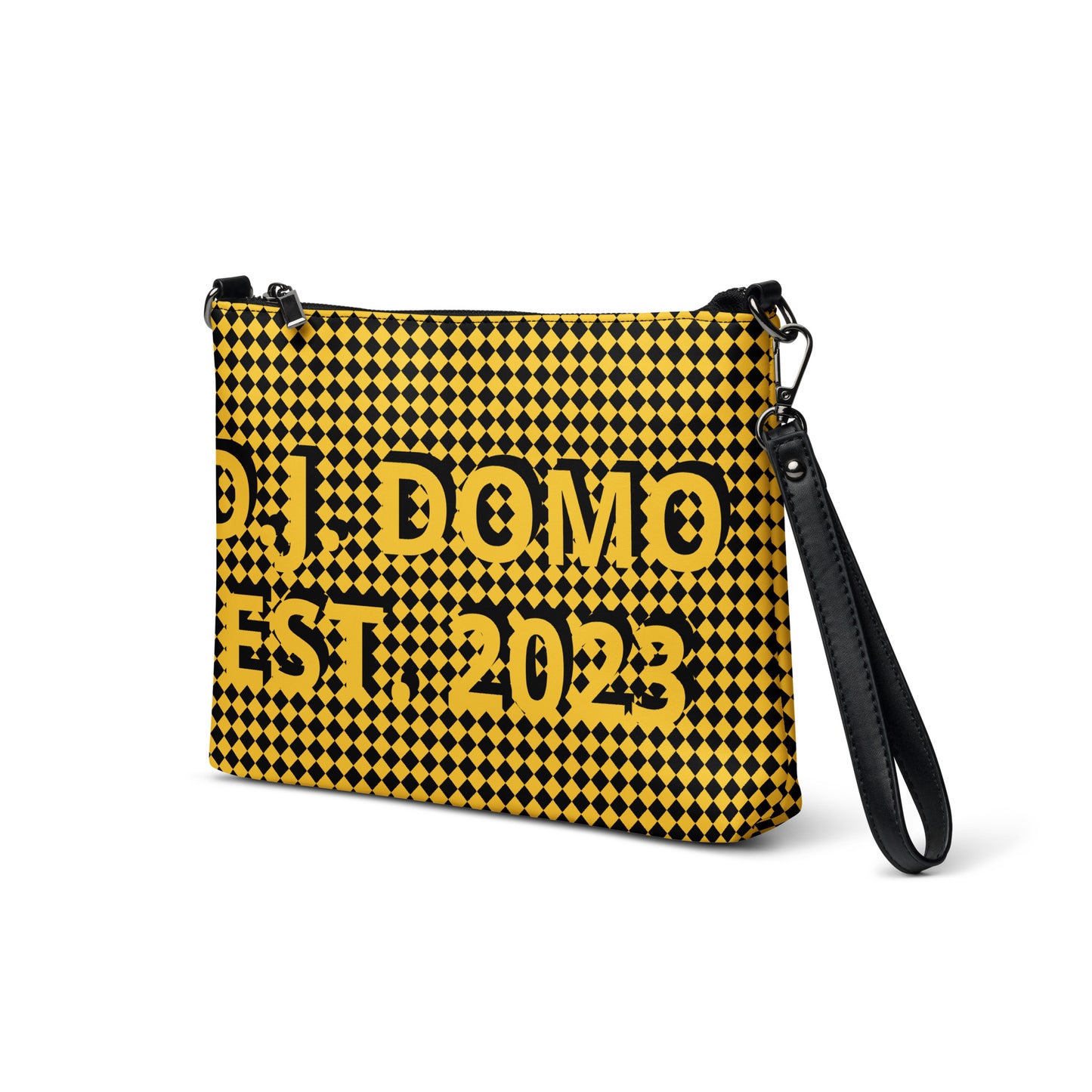 D.J. Domo "Checkered" Gold/Black Crossbody Bag