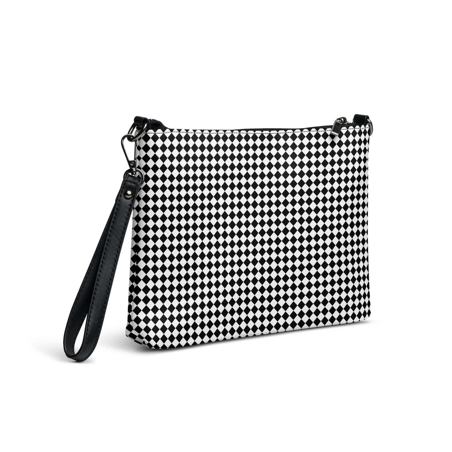 D.J. Domo "Checkered" White/Black Crossbody Bag