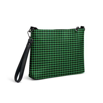 D.J. Domo "Checkered" Green/Black Crossbody Bag