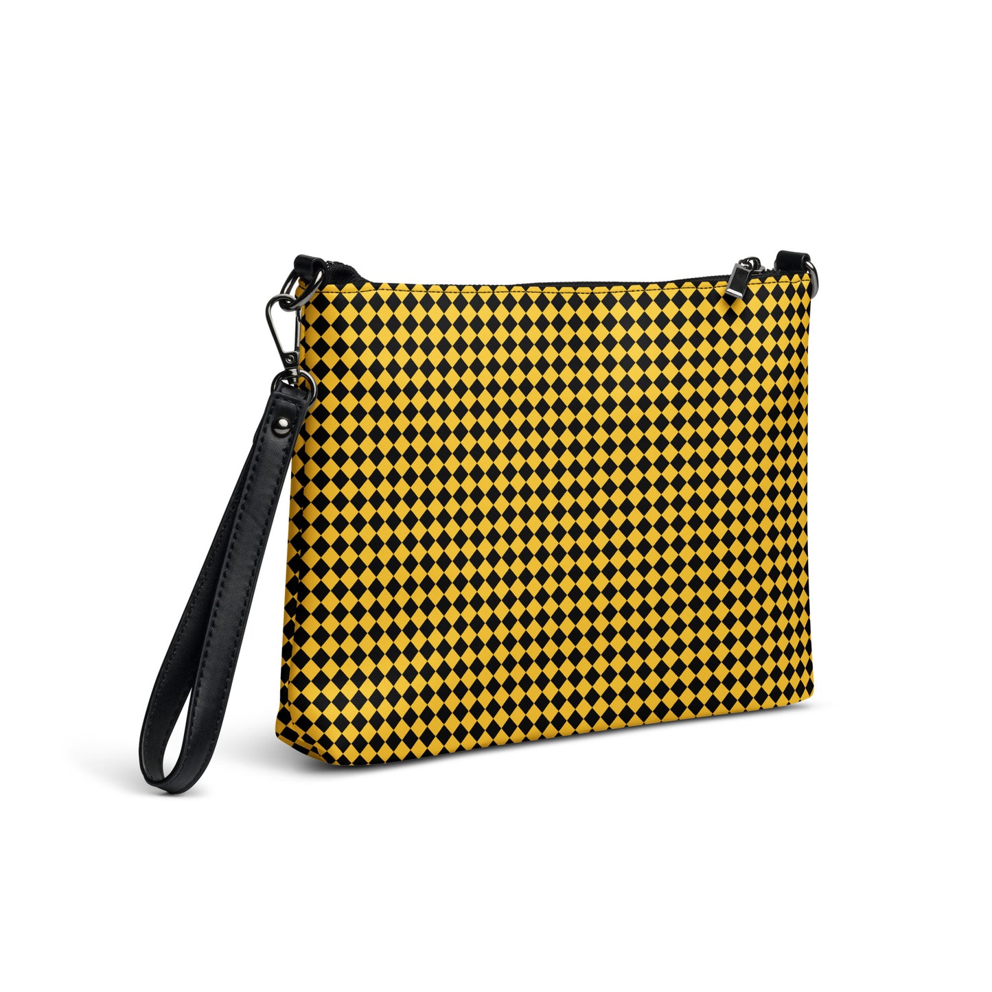 D.J. Domo "Checkered" Gold/Black Crossbody Bag