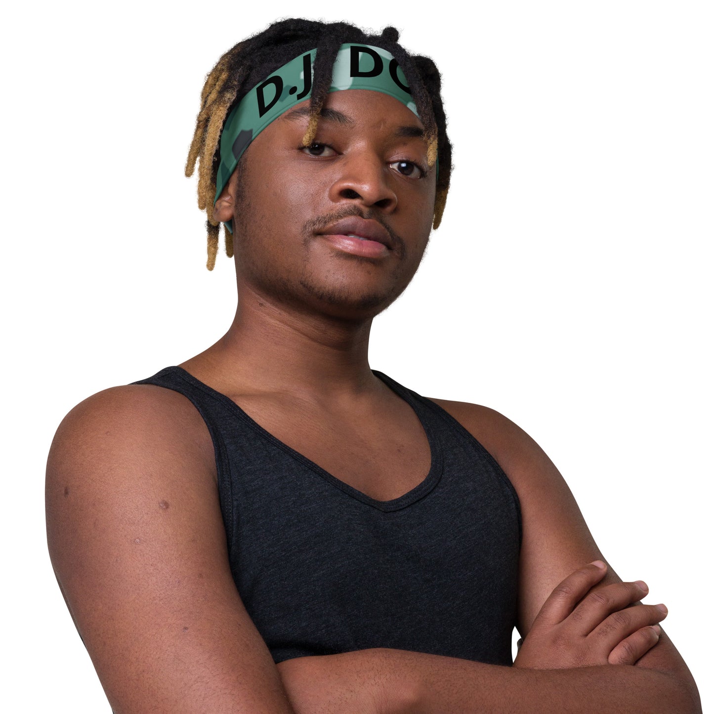 D.J. Domo "Green Shapes" Headband Black