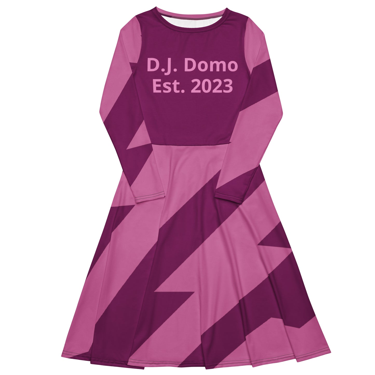 D.J. Domo "Fatigue Purple" Long Sleeve Midi Dress Purple/Pink