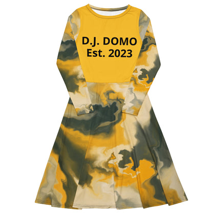 D.J. Domo Long Sleeve Midi Dress Gold/Dark