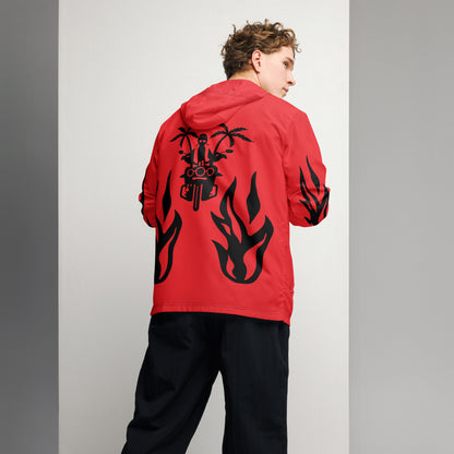 D.J. Domo "Biker" Men’s Windbreaker Jacket Red/Black