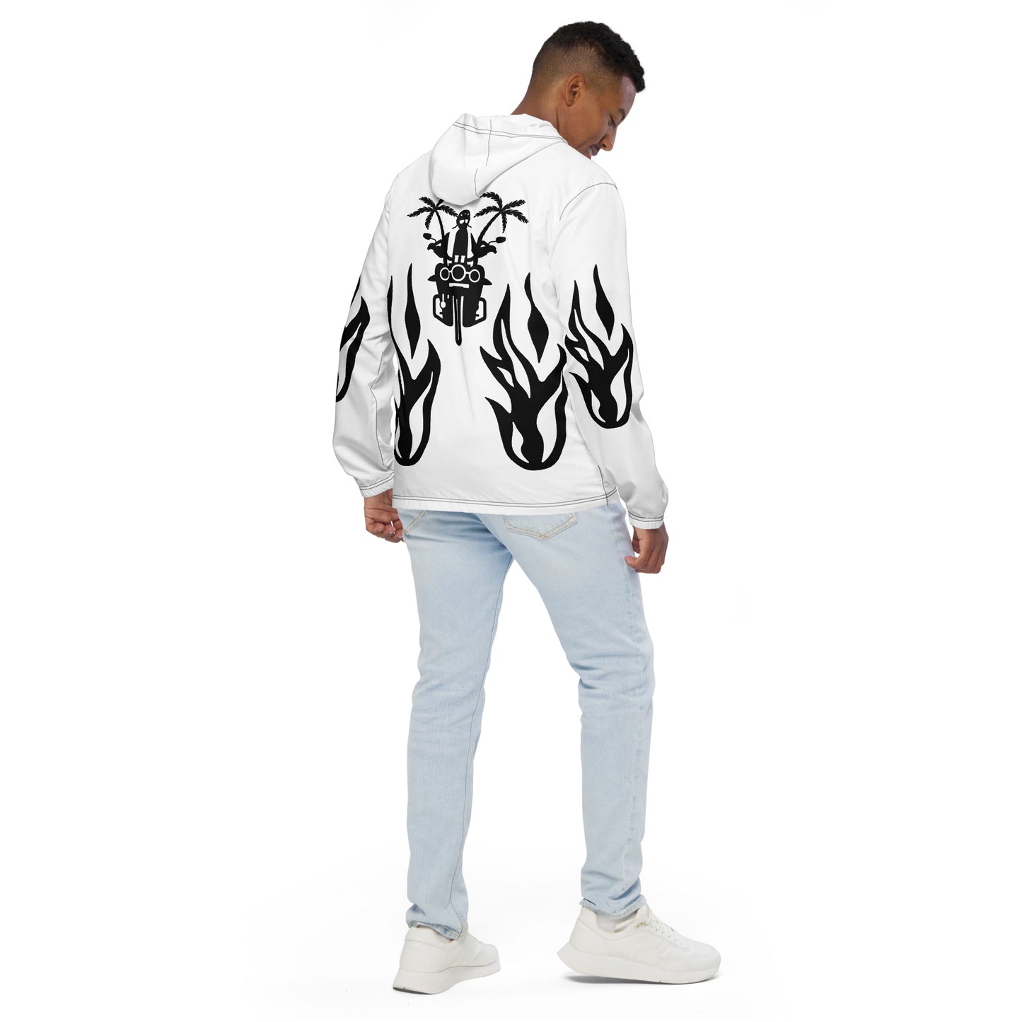 D.J. Domo "Biker" Men’s Windbreaker Jacket White/Black