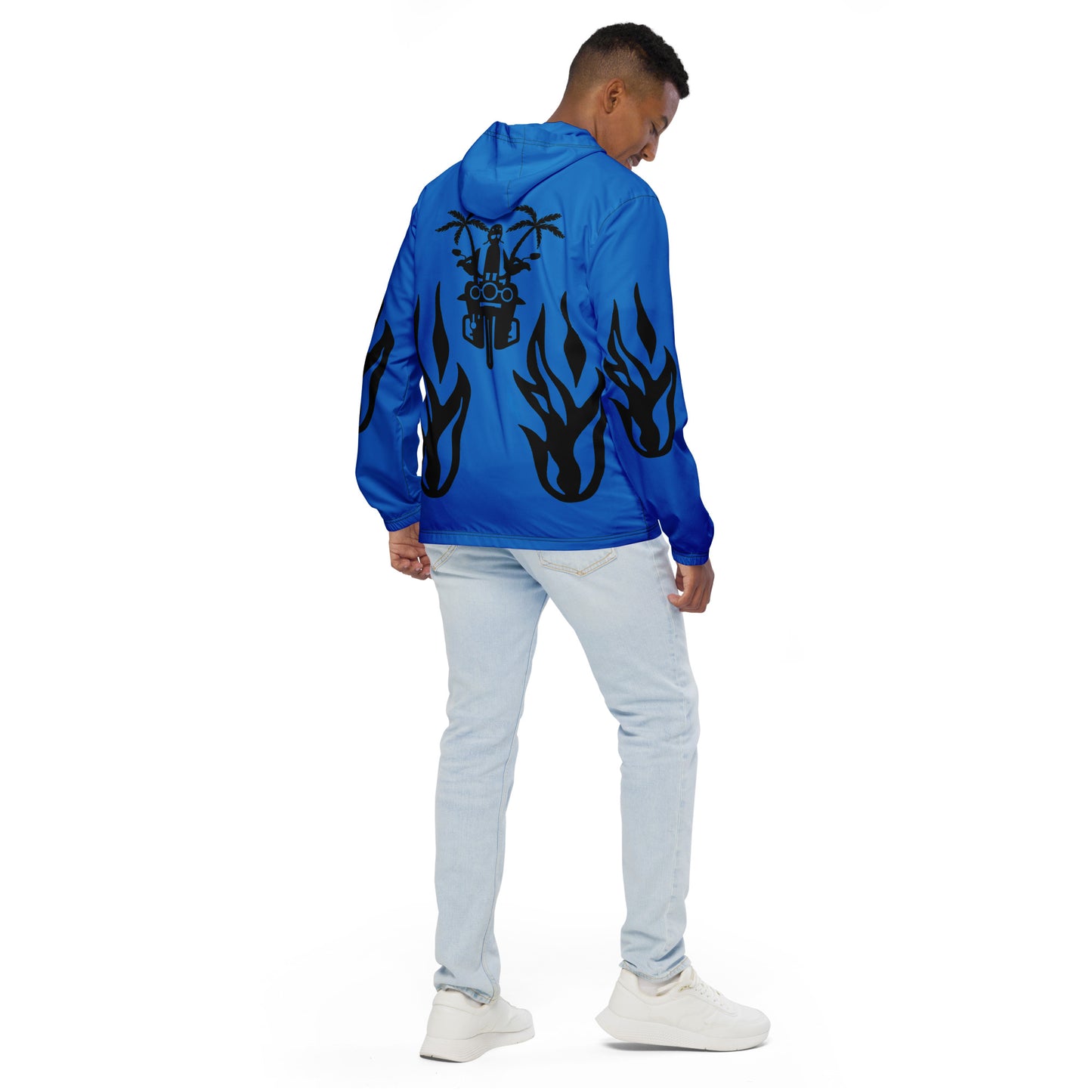 D.J. Domo "Biker" Men’s Windbreaker Jacket Light Blue/Black