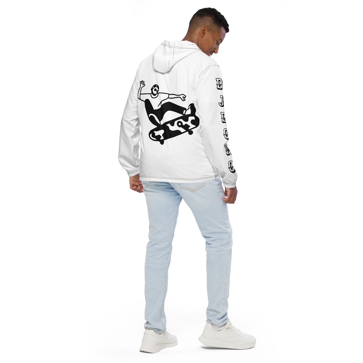 D.J. Domo "Skater" Men’s Windbreaker Jacket White/Black