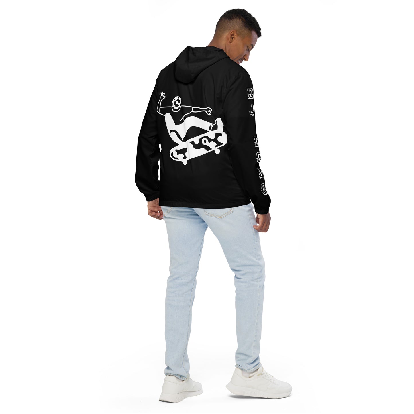 D.J. Domo "Skater" Men’s Windbreaker Jacket Black/White