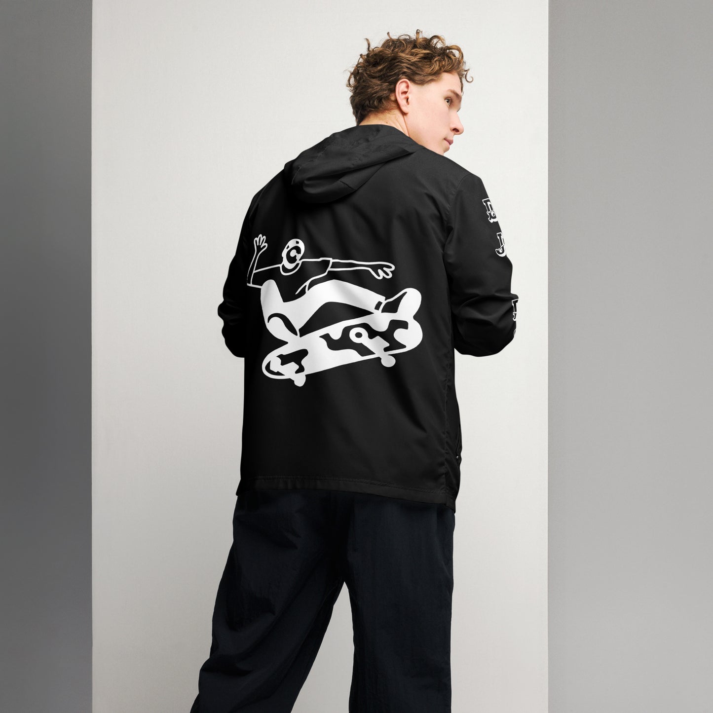 D.J. Domo "Skater" Men’s Windbreaker Jacket Black/White