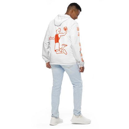 D.J. Domo "Orange Basketball" Men’s Windbreaker Jacket White/Orange