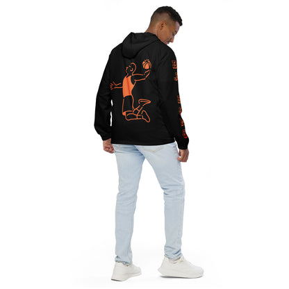 D.J. Domo "Orange Basketball" Men’s Windbreaker Jacket Black/Orange