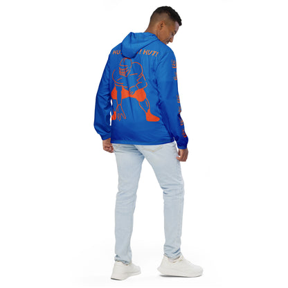 D.J. Domo "Hut Hut Hut Football" Men’s Windbreaker Jacket Blue/Orange