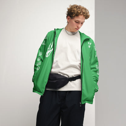 D.J. Domo "Biker" Men’s Windbreaker Jacket Green/White