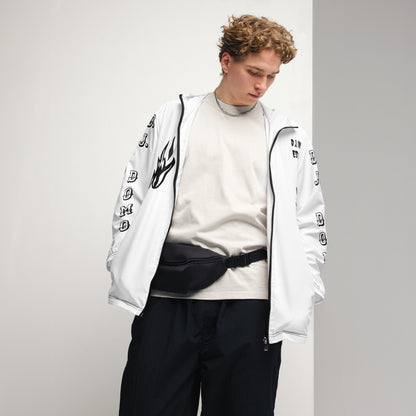 D.J. Domo "Biker" Men’s Windbreaker Jacket White/Black