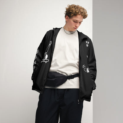 D.J. Domo "Skater" Men’s Windbreaker Jacket Black/White