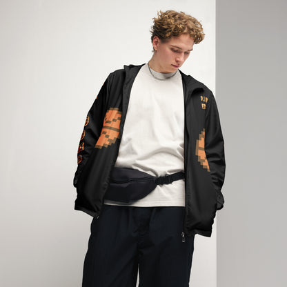 D.J. Domo "Orange Basketball" Men’s Windbreaker Jacket Black/Orange