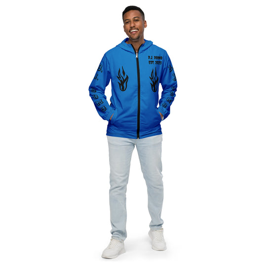 D.J. Domo "Biker" Men’s Windbreaker Jacket Light Blue/Black