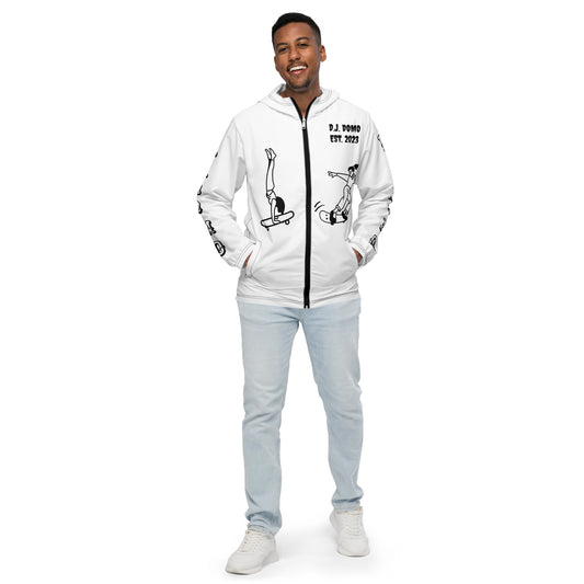 D.J. Domo "Skater" Men’s Windbreaker Jacket White/Black