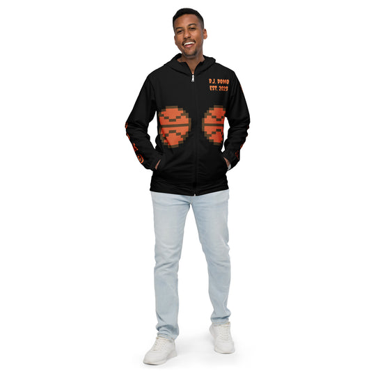 D.J. Domo "Orange Basketball" Men’s Windbreaker Jacket Black/Orange