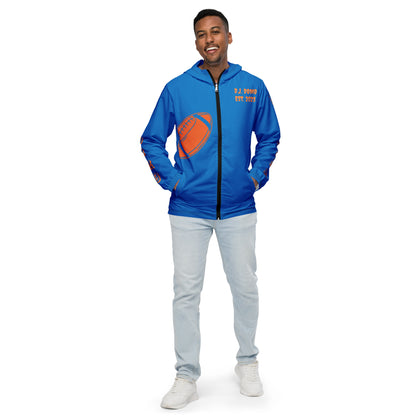 D.J. Domo "Hut Hut Hut Football" Men’s Windbreaker Jacket Blue/Orange