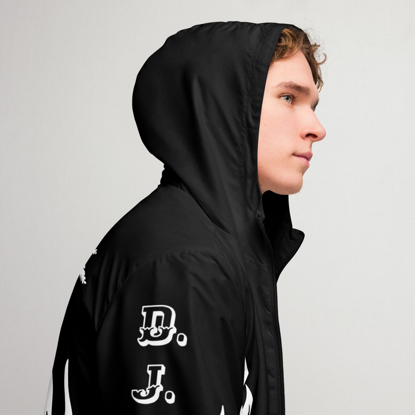 D.J. Domo "Biker" Men’s Windbreaker Jacket Black/White