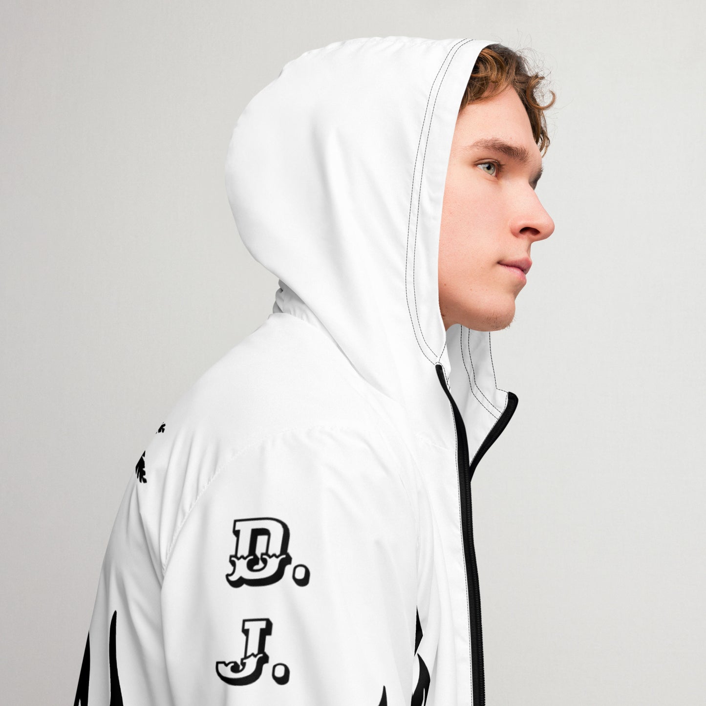 D.J. Domo "Biker" Men’s Windbreaker Jacket White/Black