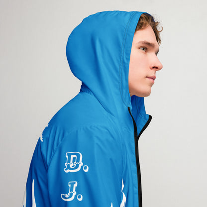 D.J. Domo "Biker" Men’s Windbreaker Jacket Light Blue/White